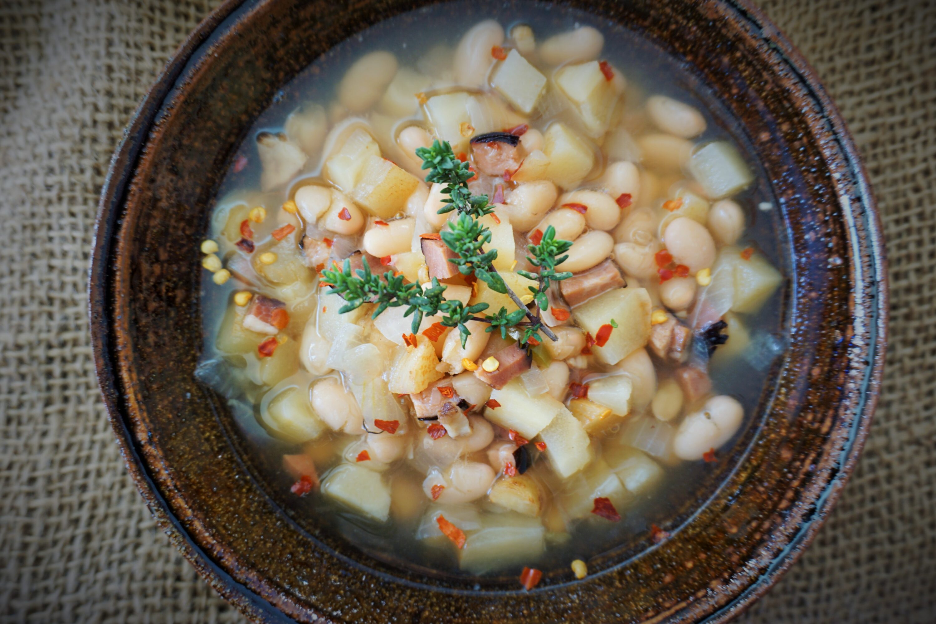 Rustic Ham and Parsnip Soup with White Beans